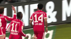 گل دوم بایرن مونیخ به سن پائولی (دیاز)