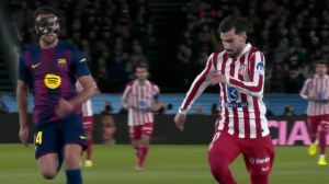 گل اول اتلتیکومادرید به بارسلونا توسط بائنا