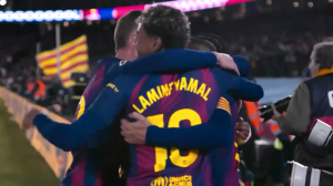 گل اول بارسلونا به اتلتیکومادرید توسط رافینیا