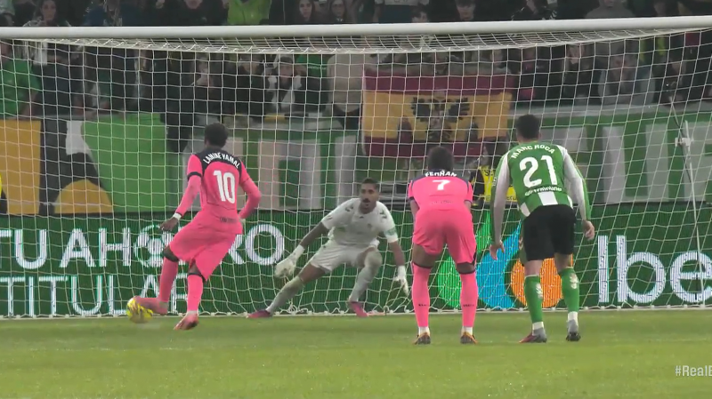 گل پنجم بارسلونا به رئال بتیس توسط یامال