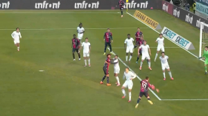 گل اول کالیاری به آاس رم (گائتانو)