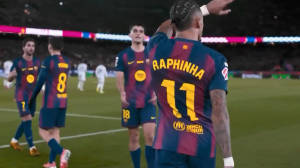 دبل رافینیا گل دوم بارسلونا به اوساسونا 