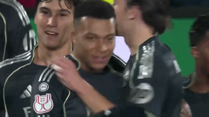 گل اول رئال مادرید به تالاورا (امباپه)