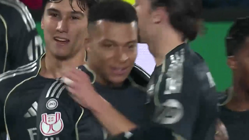 گل اول رئال مادرید به تالاورا (امباپه)