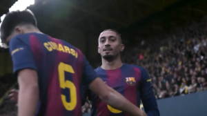 گل اول بارسلونا به ویارئال(رافینیا)