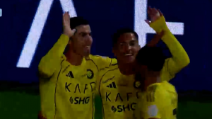 گل دوم النصر به الاخدود (رونالدو)