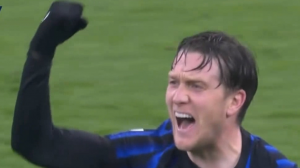 گل اول اینتر به بولونیا (پیوتر زیلنسکی)