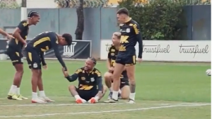 سوتی خنده‌دار نیمار در تمرین سانتوس