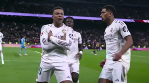 گل اول رئال مادرید به لوانته توسط امباپه