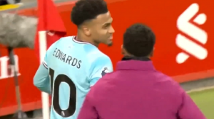 گل اول برنلی به لیورپول توسط ادواردز 