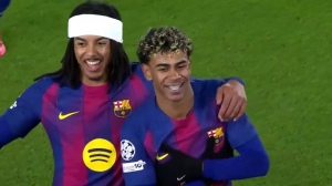 گل دوم بارسلونا به کپنهاگن (یامال)