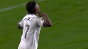 گل اول رئال مادرید به اوساسونا توسط وینیسیوس