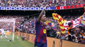 گل دوم بارسلونا به سویا توسط رافینیا