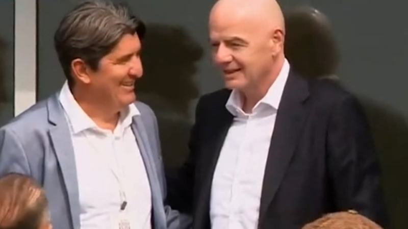 حضور اینفانتینو در دیدار دوستانه ایران - کاستاریکا