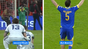 اشک‌ها و لبخندها پس از شکست ایتالیا مقابل بوسنی