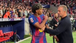 ناراحتی یامال پس از پایان مسابقه مقابل اتلتیکو!