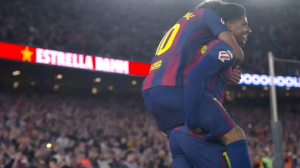 گل چهارم بارسلونا به اسپانیول (رشفورد)