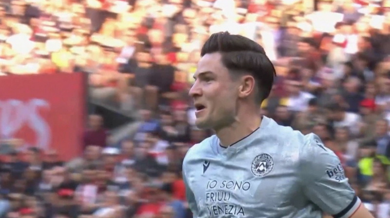 گل دوم اودینزه به میلان (اکلنکمپ)