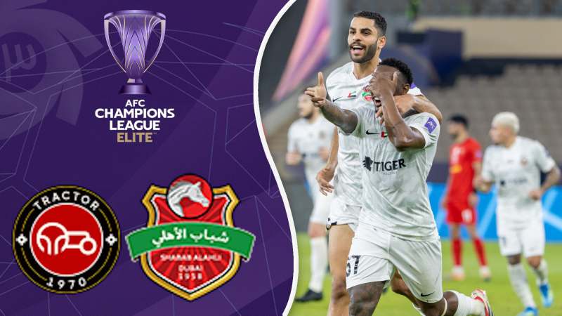 خلاصه بازی شباب الاهلی امارات 3 - تراکتور 0