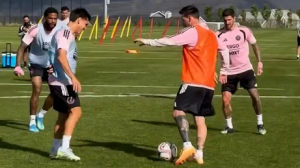 تمرینات اینترمیامی با حضور مسی