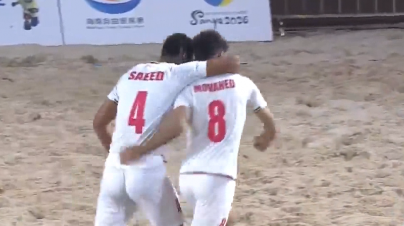 گل سوم فوتبال ساحلی ایران به عمان توسط محمدپور