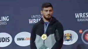 مراسم اهدا مدال طلا به نخودی - 86kg 