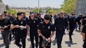 ملی پوشان فوتسال ایران در تشییع پیکر رهبر شهید