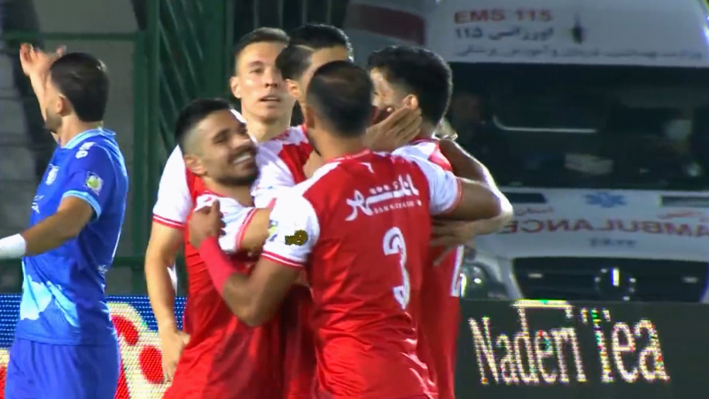 گل اول پرسپولیس به استقلال خوزستان (خدابنده لو)