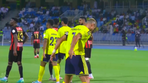 گل چهارم النصر به الریاض (رونالدو)