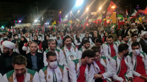 ورود ورزشکاران پارا به میدان انقلاب برای مراسم بدرقه 