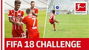 چالش ضربه آزاد بازیکنان بایرن مونیخ به سبک FIFA18